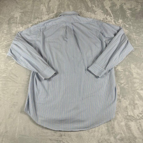 J Crew Vintage Oarsman Tag Shirt Mens 14.5 33 Small Blue Striped Elevated Basics - Picture 6 of 7